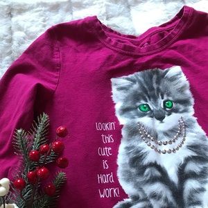 Girls Sz 7/8 long sleeved t-shirt, Faded Glory